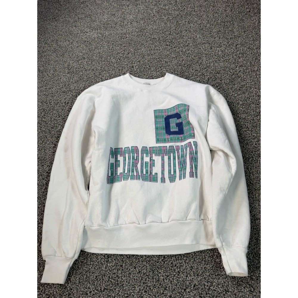 Vintage 90s Georgetown University Sweatshirt Men's Size XL White